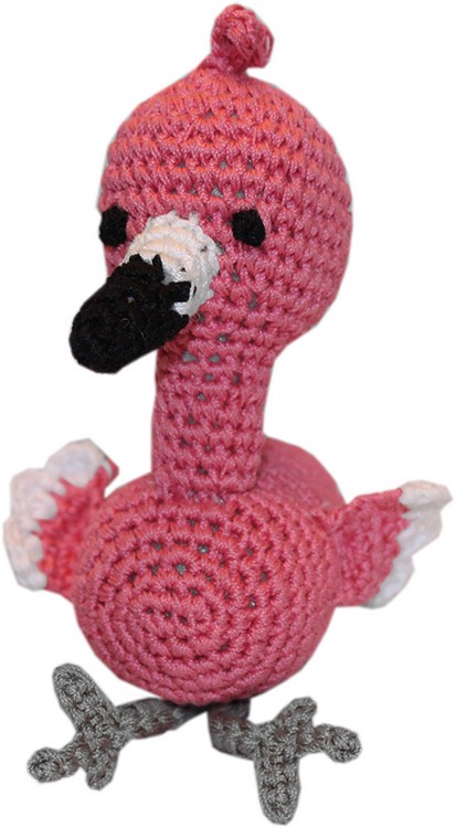 Knit Knacks Fergie the Flamingo Organic Cotton Small Dog Toy